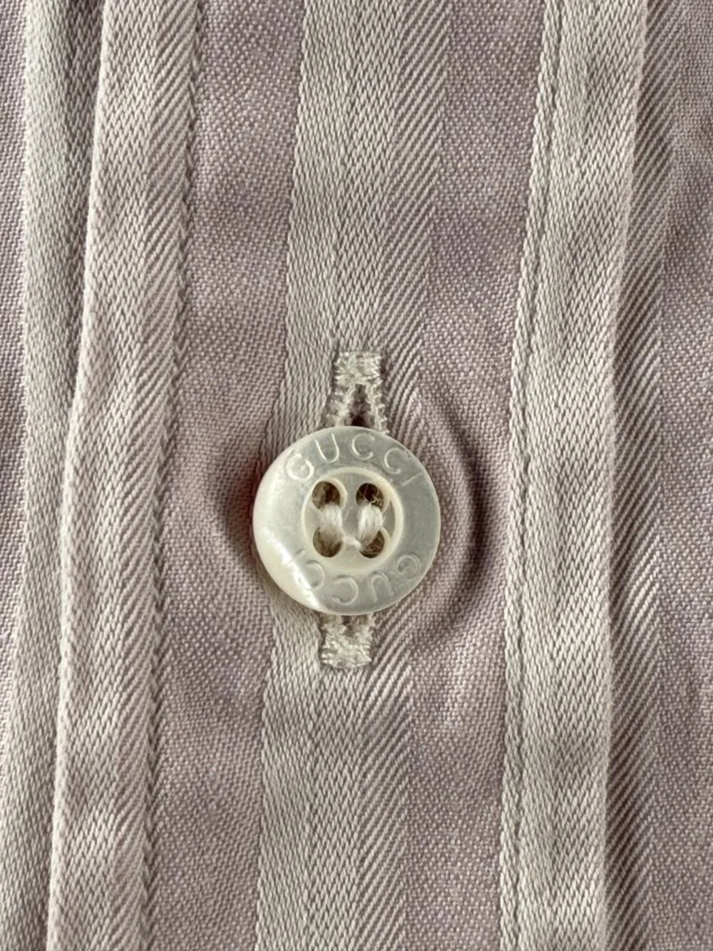 Gucci Italy Striped Pink White Long Sleeve Button Up Shirt Point Collar 15.5 Men